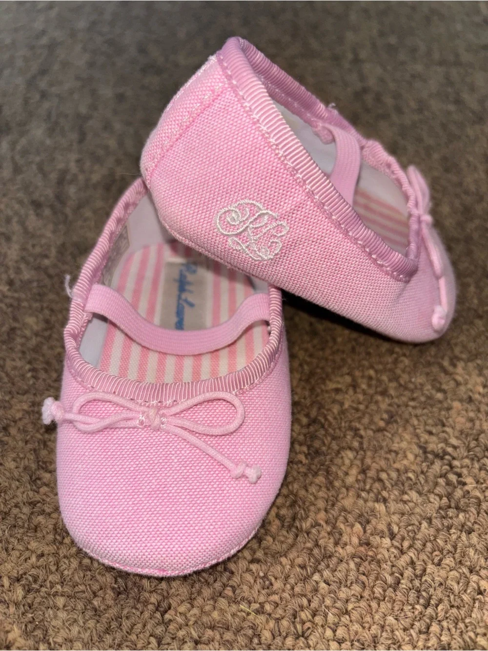 Girls Pink Ralph Lauren Ballet Flats